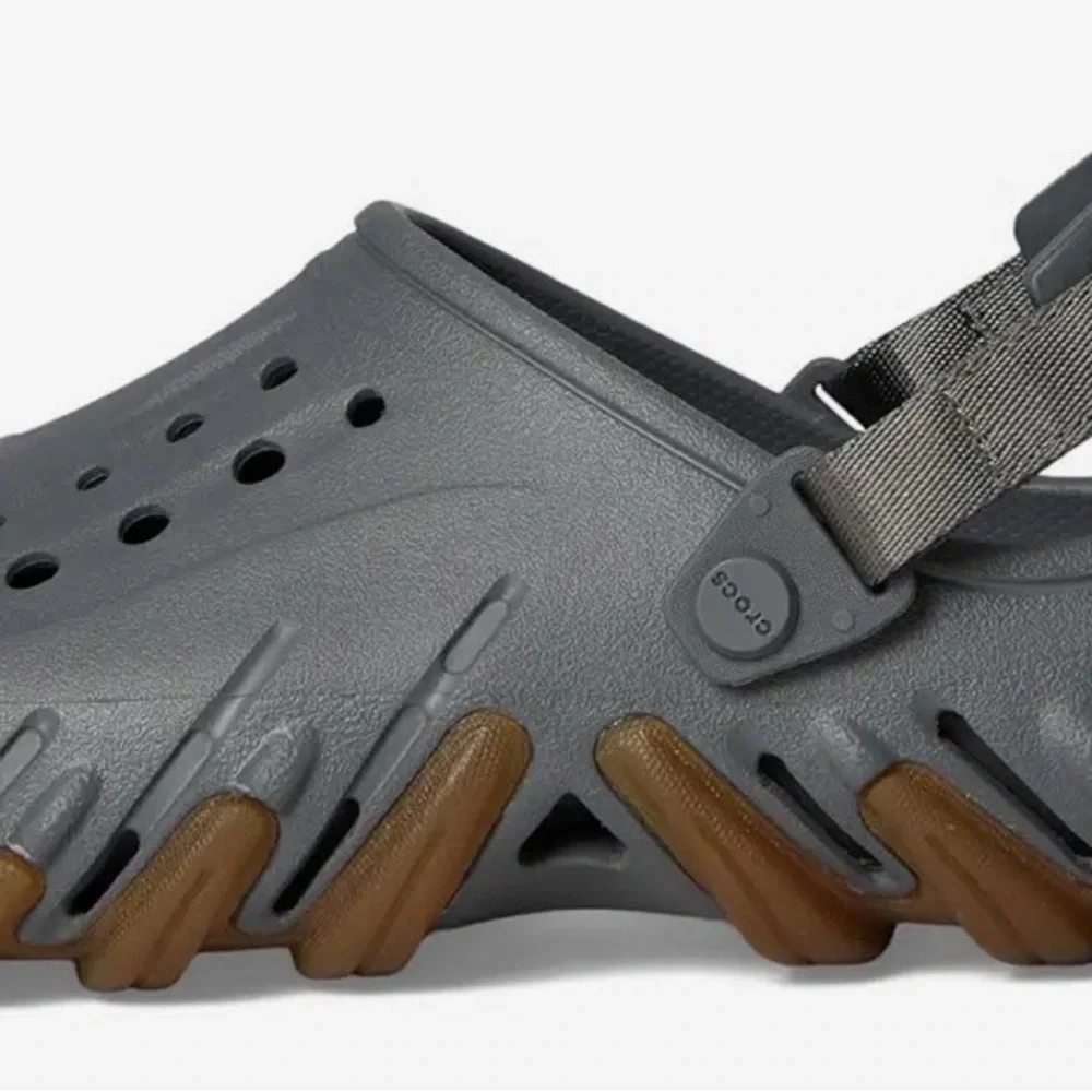 CROCS echo gum Ro clog in Slate Grey Clog with Brown Outsole Accents
